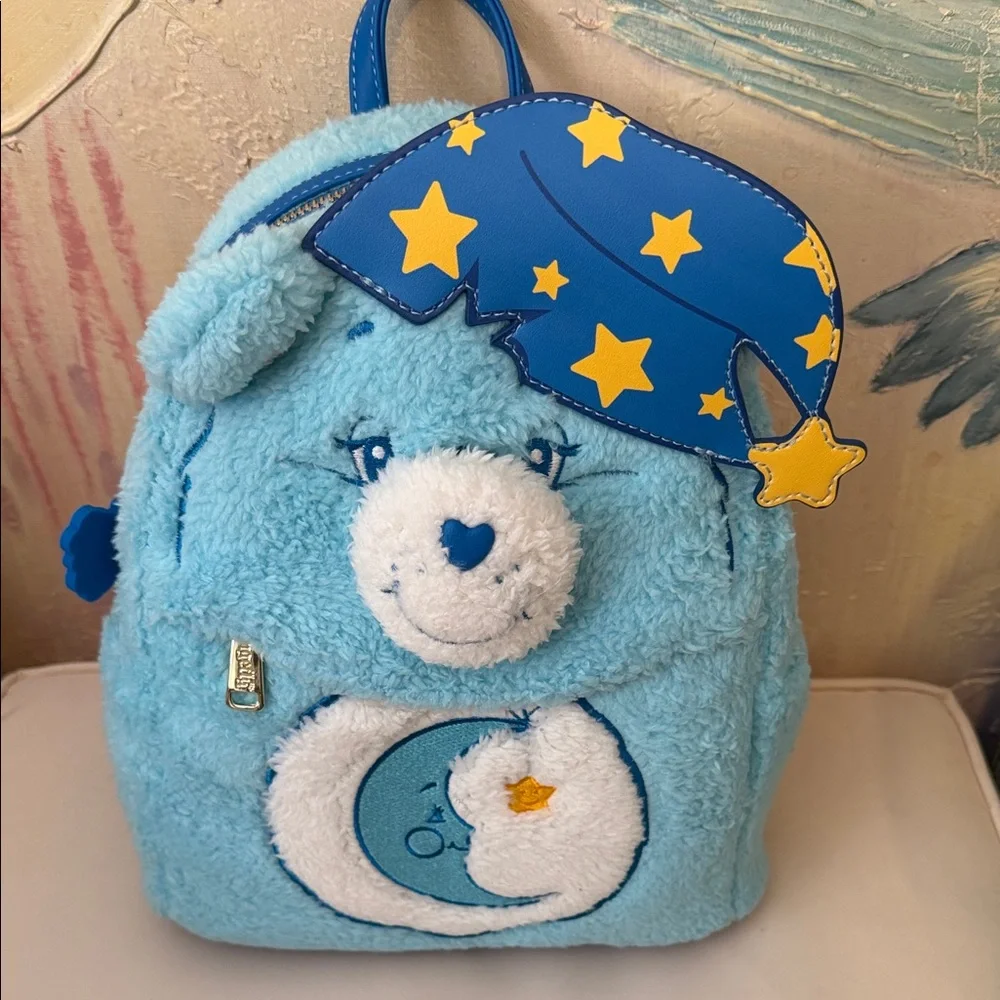 Loungefly Care Bears Bedtime Bear  cosplsy  Plush Kids Backpack New!